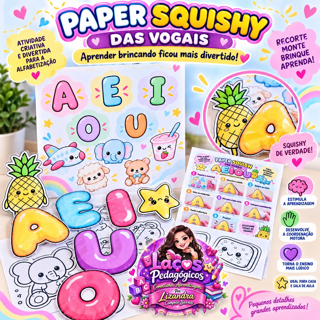 Paper Squishy das Vogais – Kit de Alfabetização para Anos Iniciais — capa do material