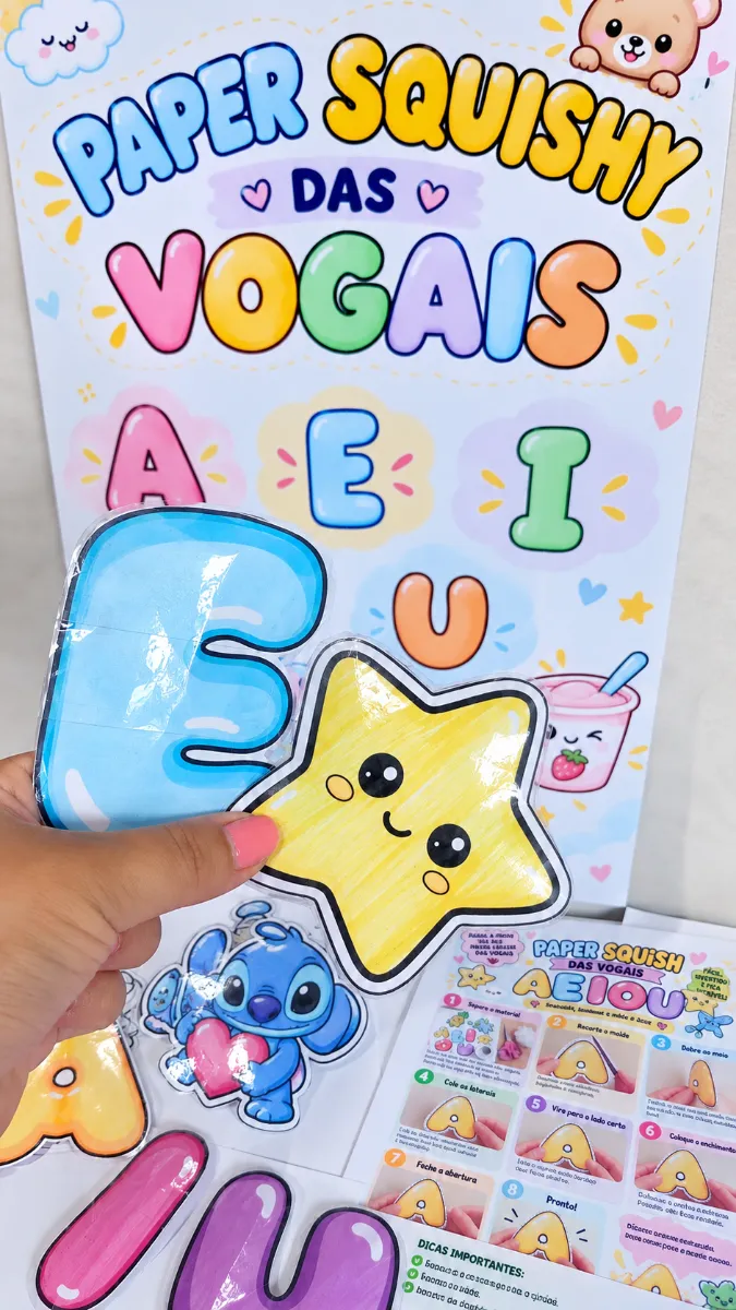 Paper Squishy Das Vogais– Kit Lúdico Para Educação Infantil — amostra 5: ✔ Educação Infantil ✔ Alfabetização ✔…