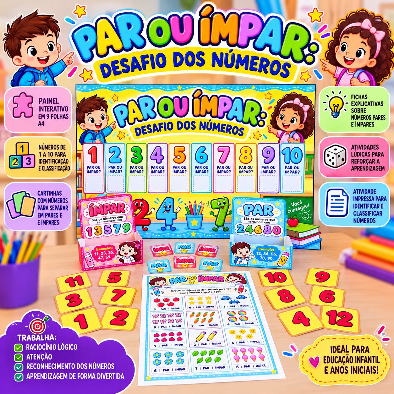 Par ou Ímpar – Desafio dos Números | Painel Interativo e Atividades — capa do material