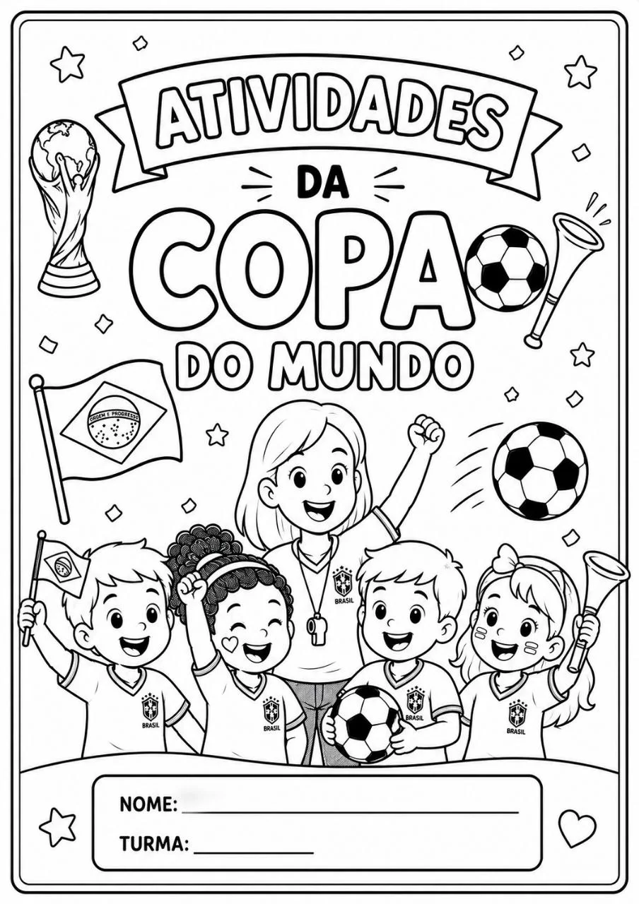 Para colorir Copa do Mundo 2026 | PDF Infantil para Colorir e Imprimir — amostra 1: Um material divertido, educativo e…