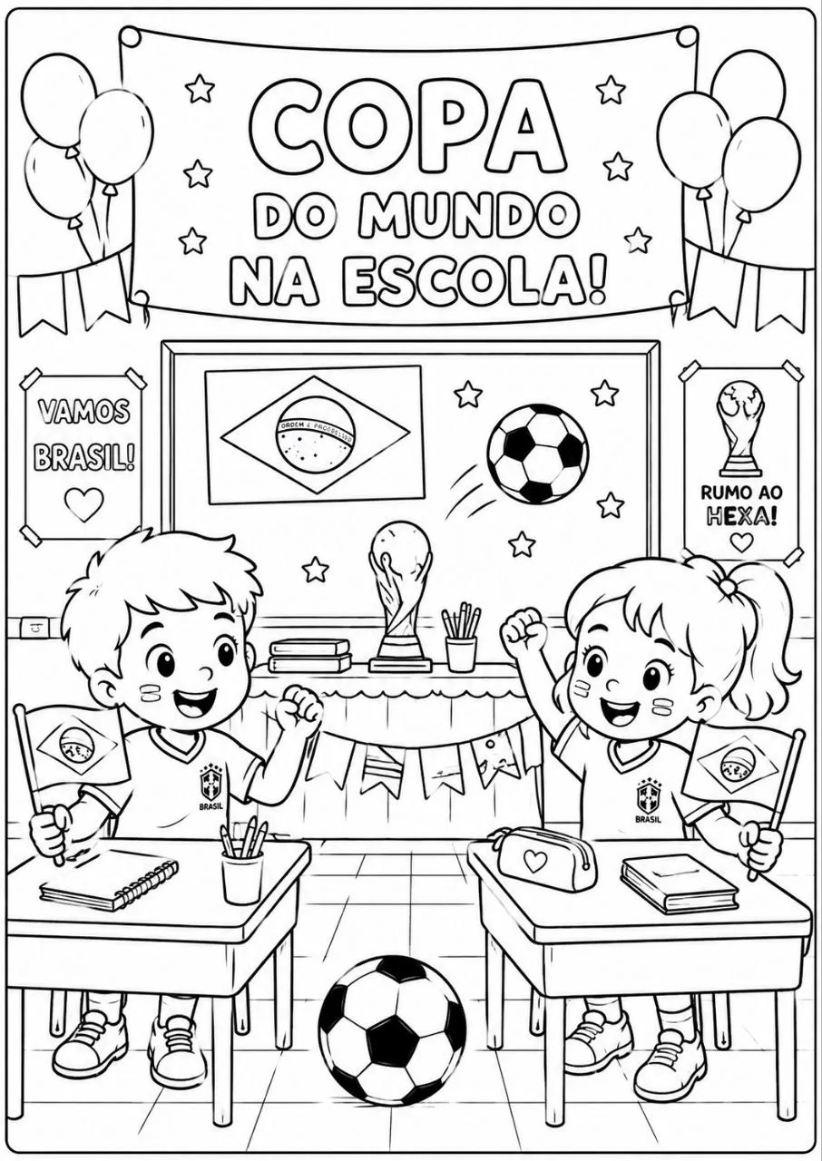 Para colorir Copa do Mundo 2026 | PDF Infantil para Colorir e Imprimir — amostra 4: Um material divertido, educativo e…