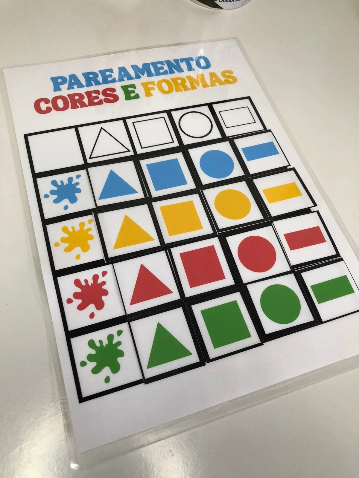 Pareamento Cores e Formas – Educação Infantil — amostra 1: Atividade de pareamento com cores e formas para desenvolver a…