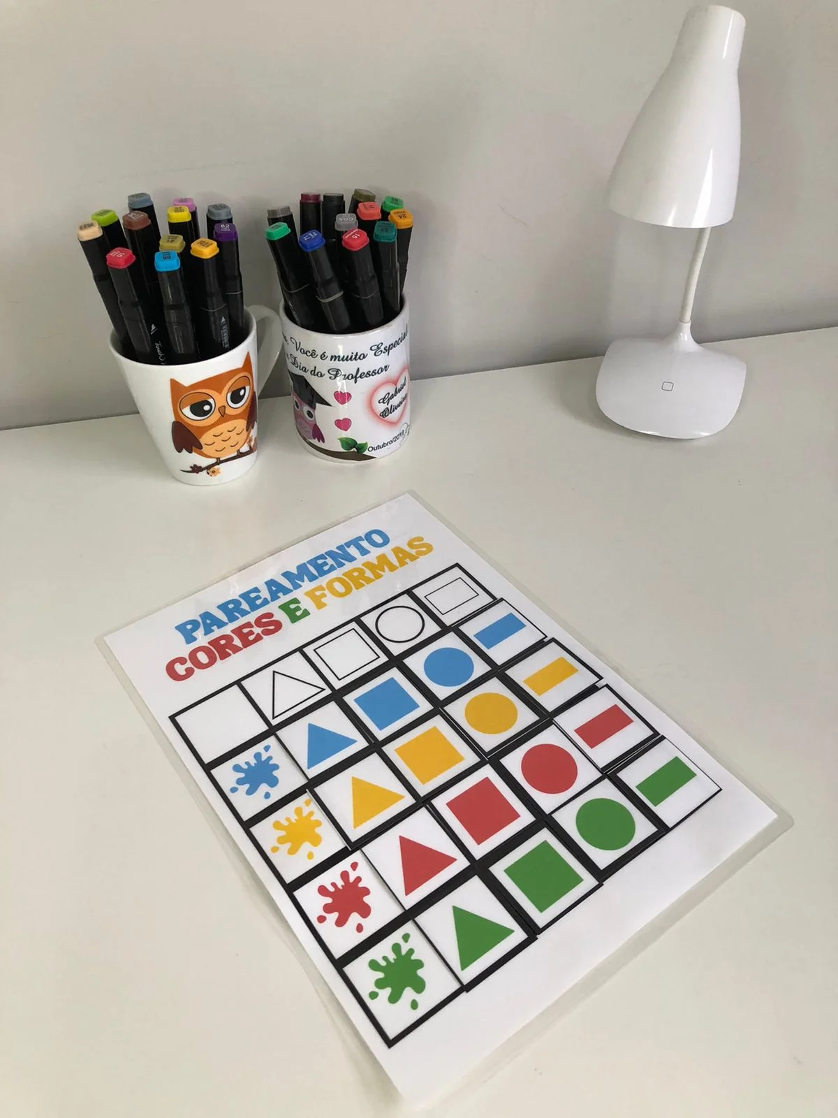Pareamento Cores e Formas – Educação Infantil — amostra 2: Atividade de pareamento com cores e formas para desenvolver a…