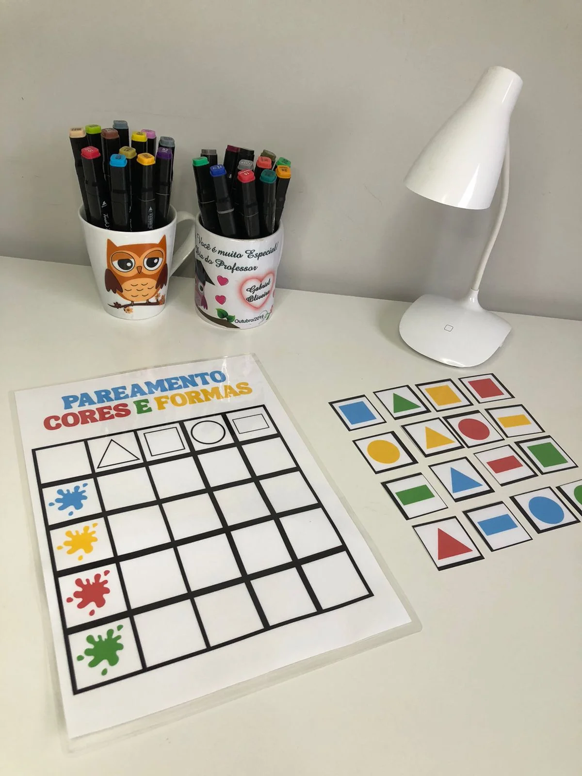 Pareamento Cores e Formas – Educação Infantil — amostra 3: Atividade de pareamento com cores e formas para desenvolver a…
