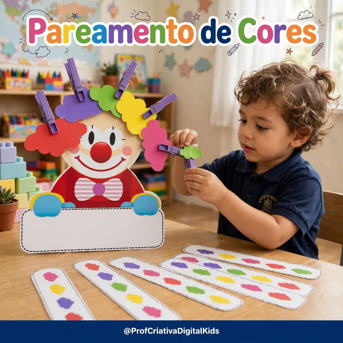 Pareamento de Cores Palhacinho dos Pompons — Jogos pedagógicos para Educação Infantil: Com o Pareamento de Cores –…
