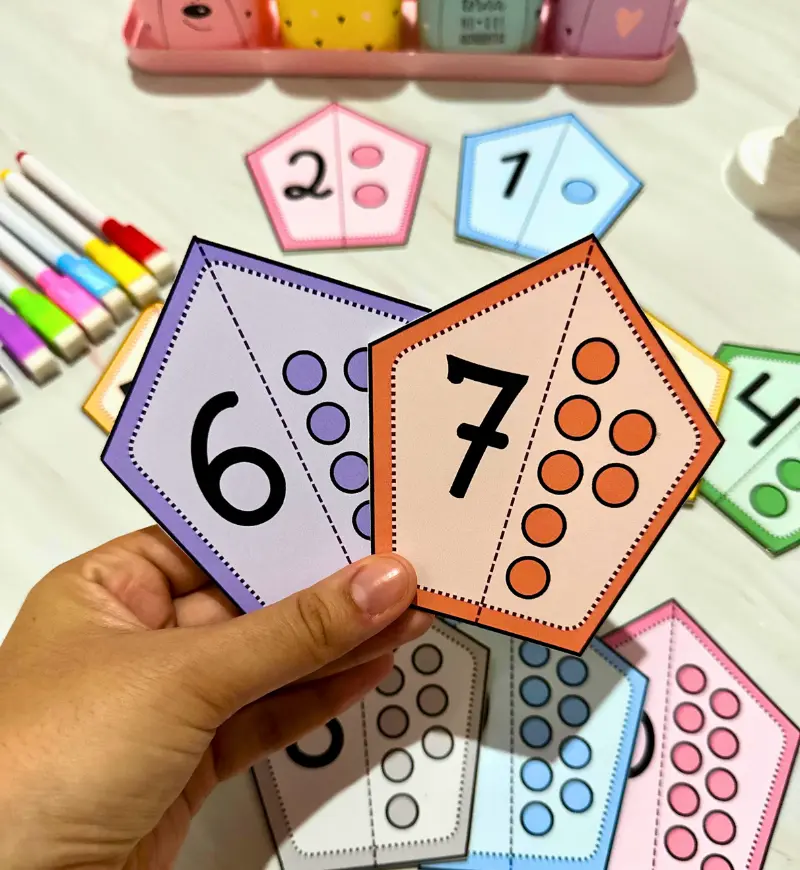 Pareamento de quantidades: numerais de 1 a 10 em PDF — Matemática para Educação Infantil: Trabalhe a relação entre numerais…