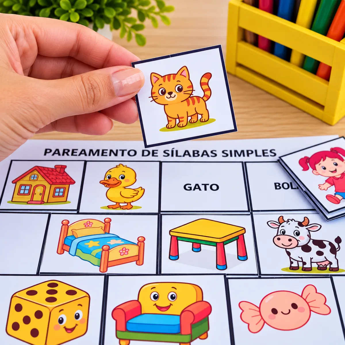 Pareamento de Sílabas Simples-Alfabetização — Atividades para 1º ano: Atividade de pareamento de sílabas simples com…