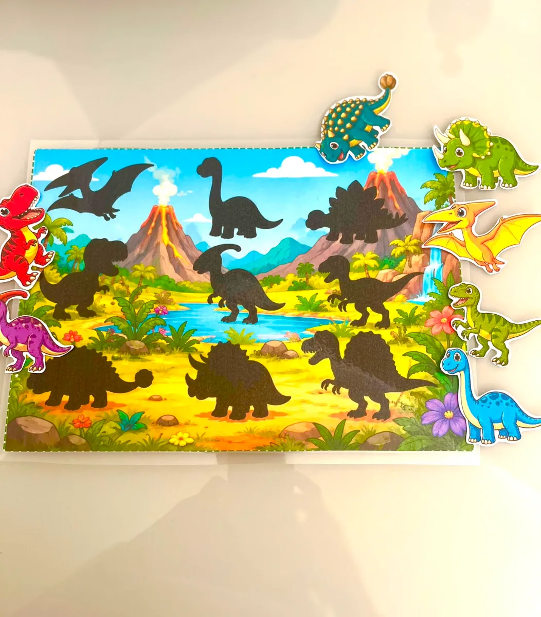 Pareamento de Sombras Dinossauros-Recurso Pedagógico — amostra 4: A Prancha de Pareamento Dinossauros foi criada para…