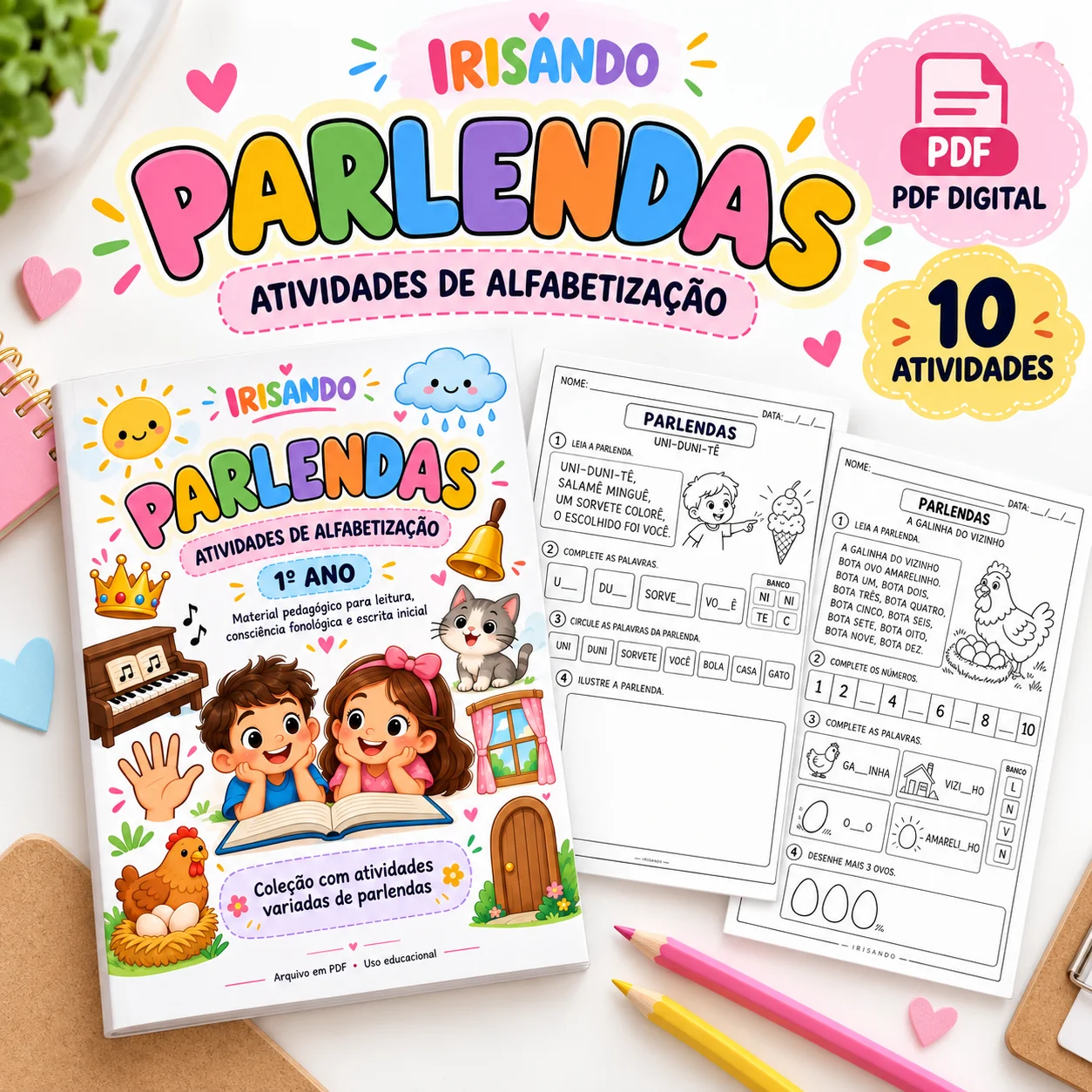 Parlendas – Atividades de Alfabetização - 1° ano — amostra 3: Uma coleção de atividades com parlendas populares para tornar…