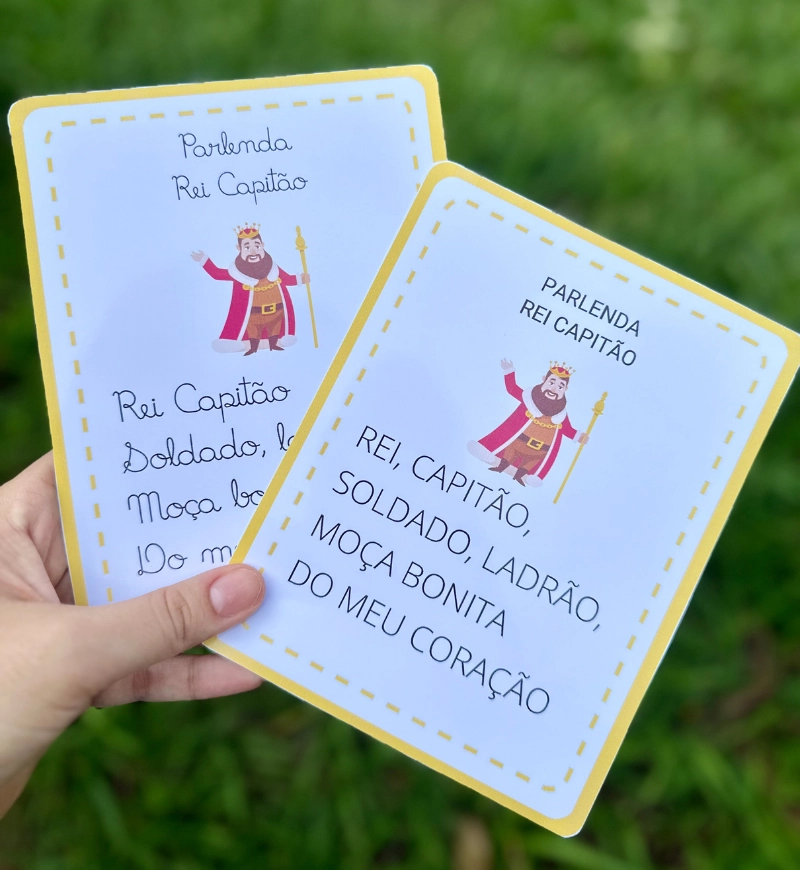 Parlendas para leitura: PDF com letra cursiva e bastão maiúscula — amostra 3: Como usar em sala de aula