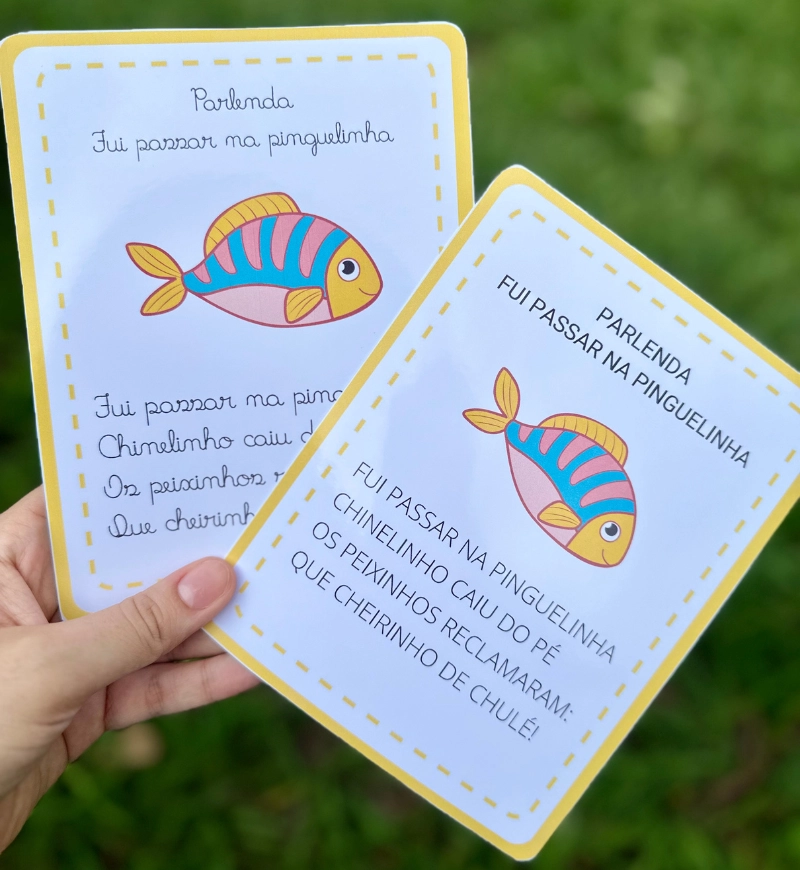 Parlendas para leitura: PDF com letra cursiva e bastão maiúscula — amostra 5: Apoie a alfabetização com 14 parlendas para…
