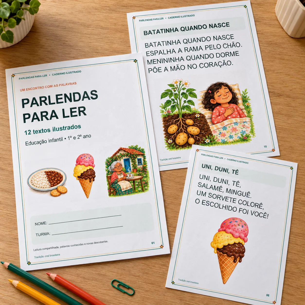 Parlendas para Ler - Educação Infantil - 1º e 2º ano — Kit Ilustrado — amostra 2: O QUE VOCÊ RECEBE