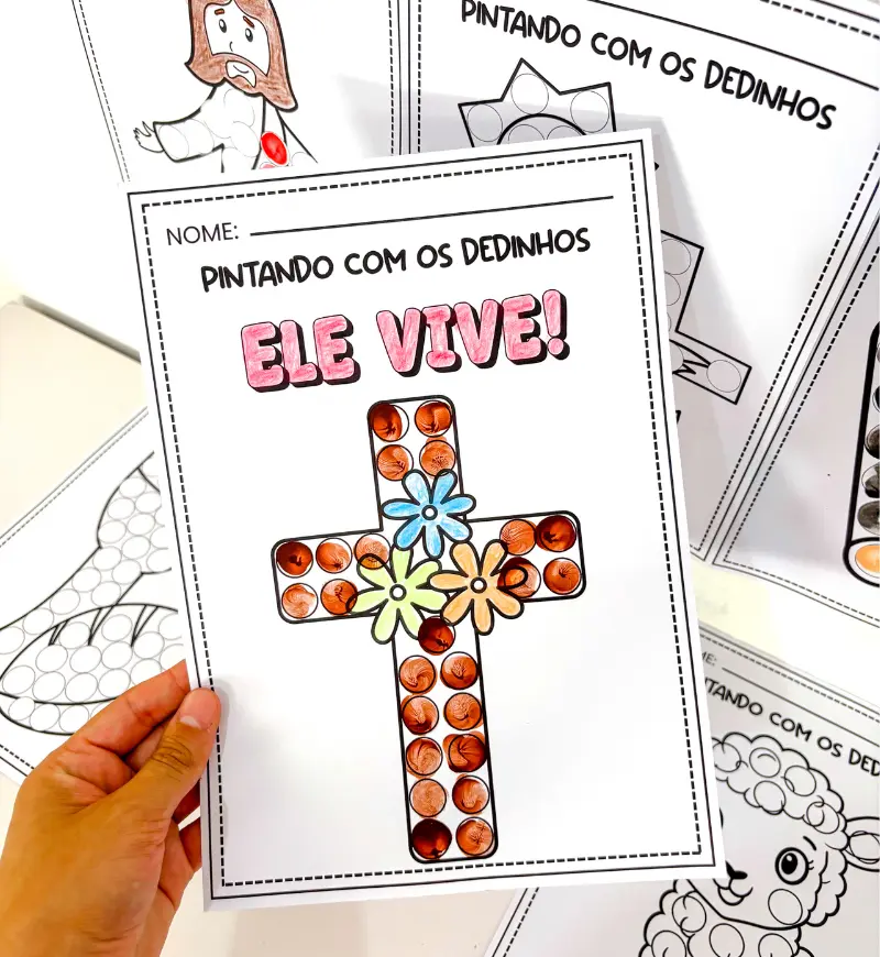 Páscoa Cristã: 6 Atividades de Pintura com os Dedinhos — amostra 3: Habilidades que podem ser trabalhadas