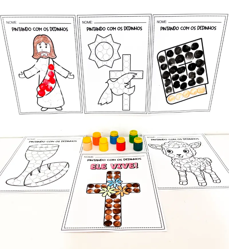Páscoa Cristã: 6 Atividades de Pintura com os Dedinhos — Datas comemorativas para Educação Infantil: Trabalhe o significado…