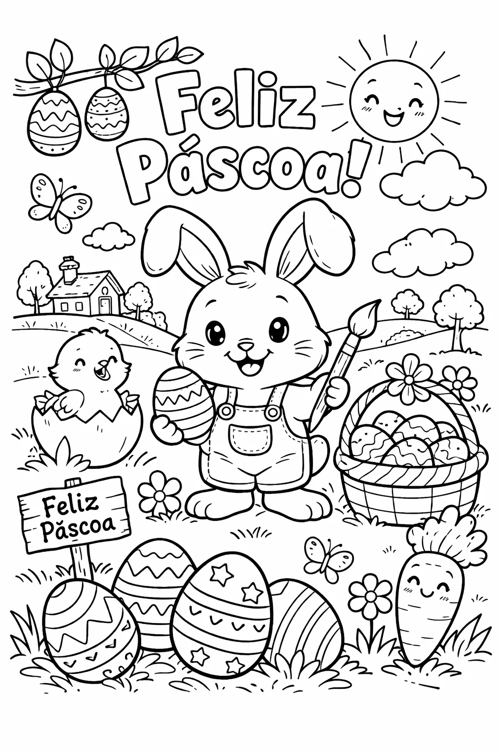 Páscoa para Colorir: Desenhos em PDF Tamanho A4 — capa do material