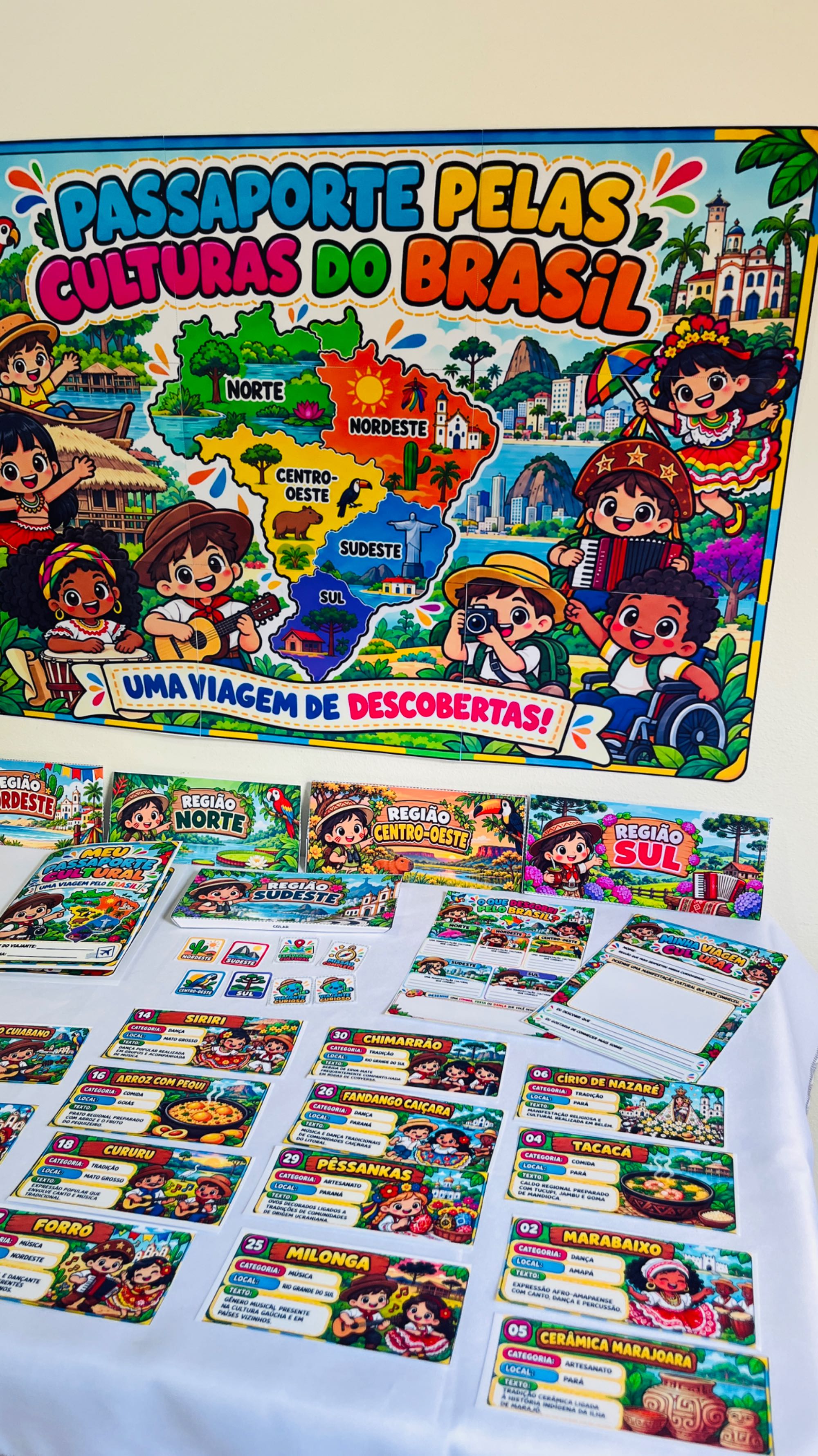 Passaporte Cultural do Brasil – 5 Regiões Brasileiras — amostra 1: Kit pedagógico interativo para explorar as cinco regiões…