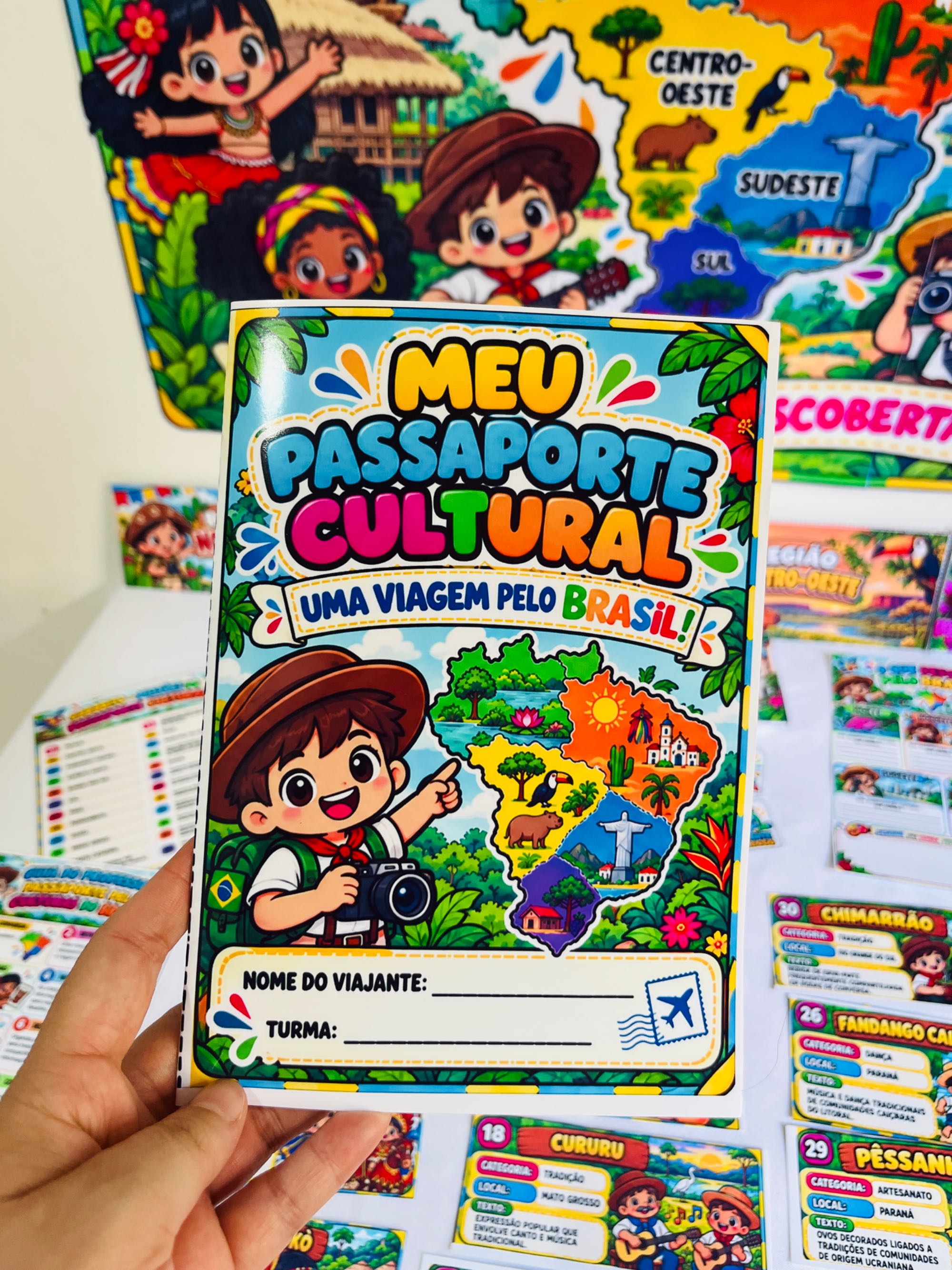 Passaporte Cultural do Brasil – 5 Regiões Brasileiras — amostra 2: Kit pedagógico interativo para explorar as cinco regiões…