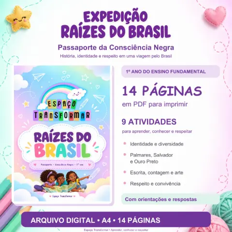 Passaporte da Consciência Negra – Expedição Raízes do Brasil | 1º Ano — capa do material