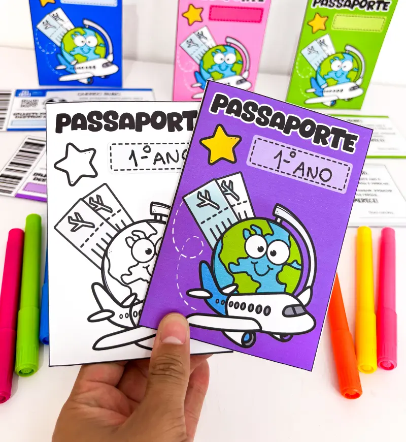 Passaporte do Aluno em PDF para Despedida da Turma — amostra 1: Passaporte do Aluno: uma lembrança da caminhada escolar