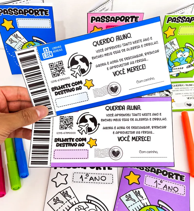 Passaporte do Aluno em PDF para Despedida da Turma — amostra 2: O que acompanha o material