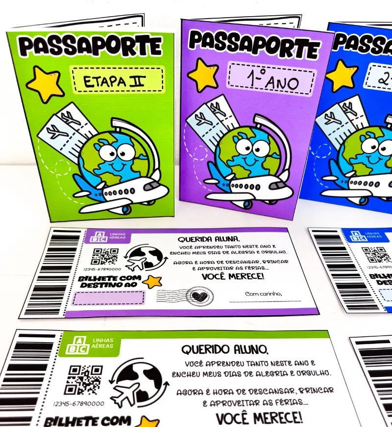 Passaporte do Aluno em PDF para Despedida da Turma — amostra 3: Como usar na despedida da turma