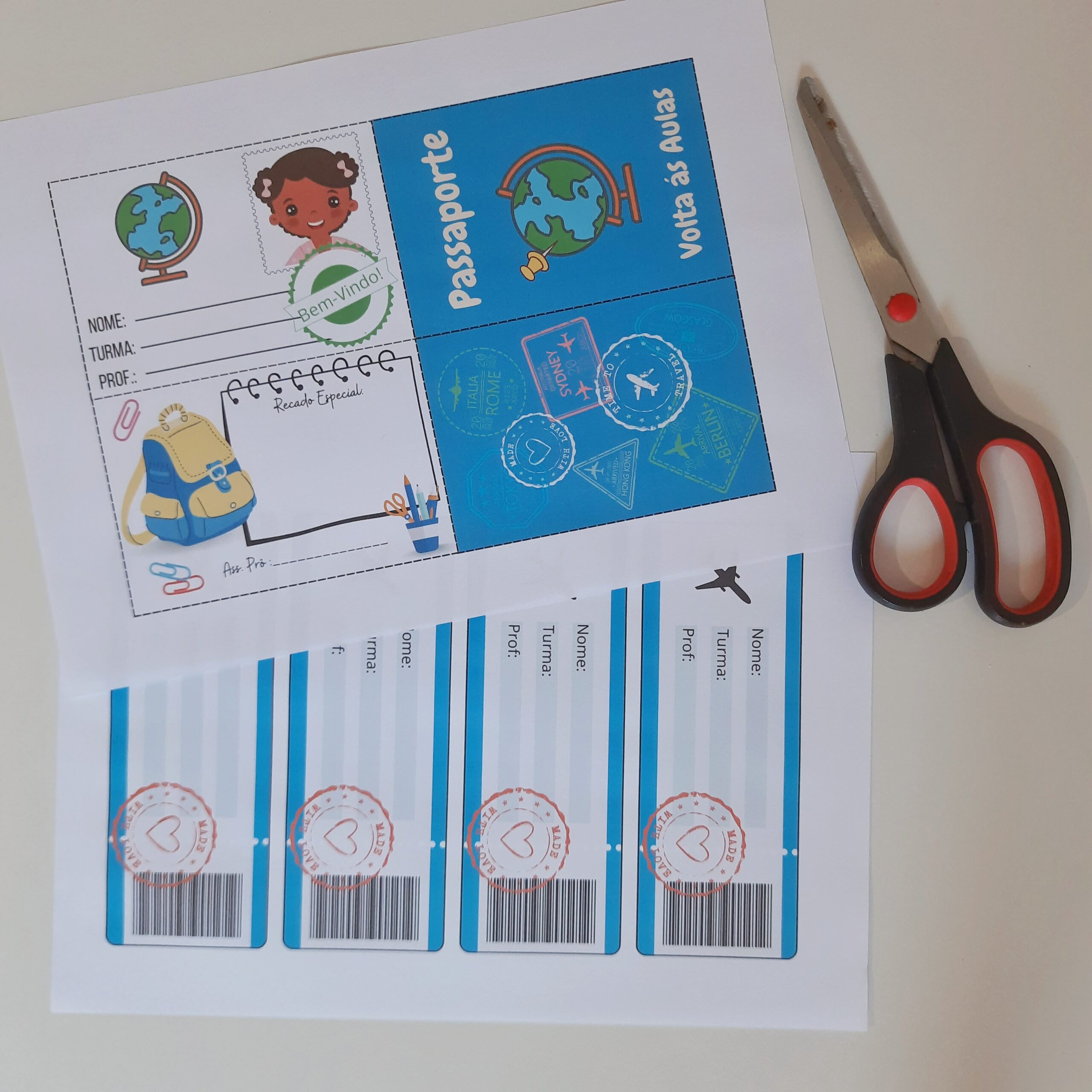 Passaporte Volta às Aulas – Material Pedagógico — amostra 2: Passaporte para os seus alunos embarcarem de forma lúdica no…