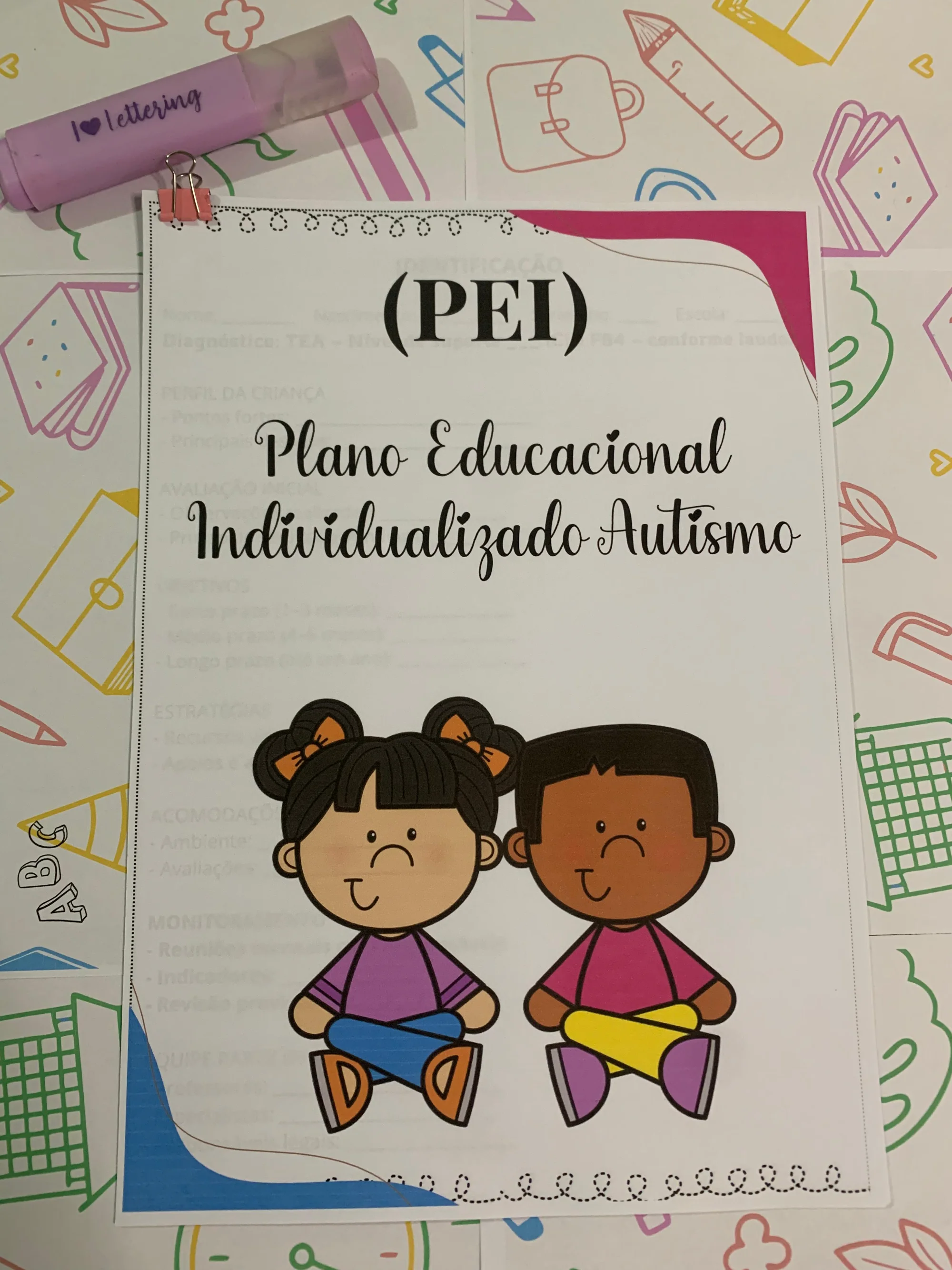 PEI Autismo material editável em word, totalmente adaptável — Planners e organização para Todas as séries: *PEI AUTISMO* 🧩…