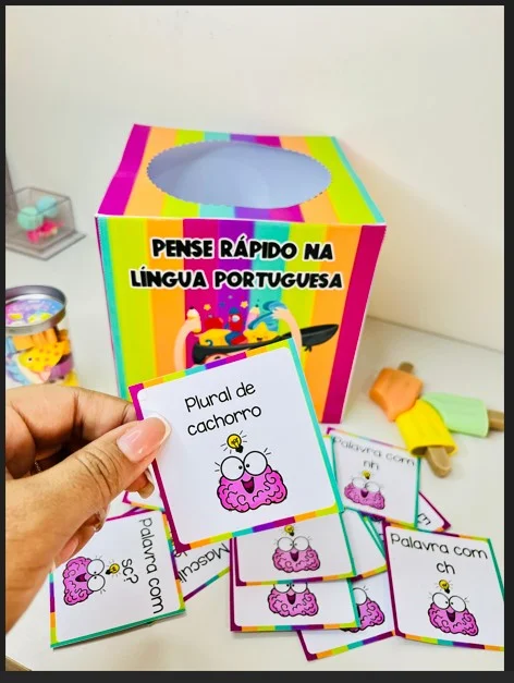PENSE RÁPIDO LÍNGUA PORTUGUESA- ANOS INICIAIS - ATIVIDADE LÚDICA — amostra 1: Pense rápido na língua portuguesa
