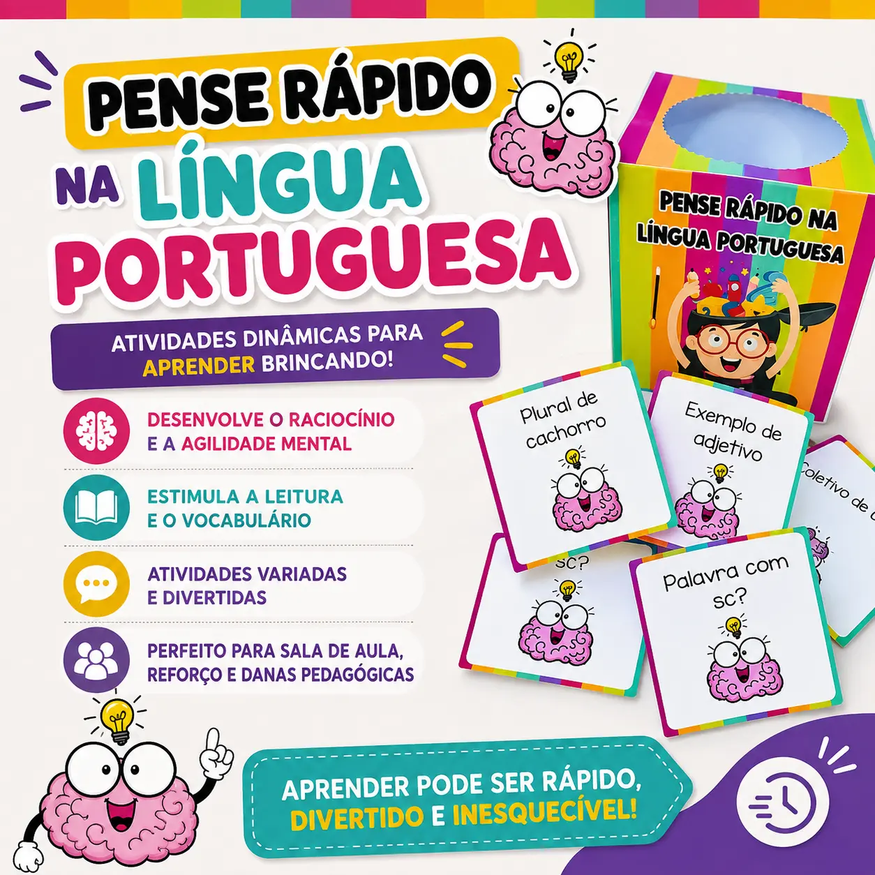 PENSE RÁPIDO LÍNGUA PORTUGUESA- ANOS INICIAIS - ATIVIDADE LÚDICA — capa do material