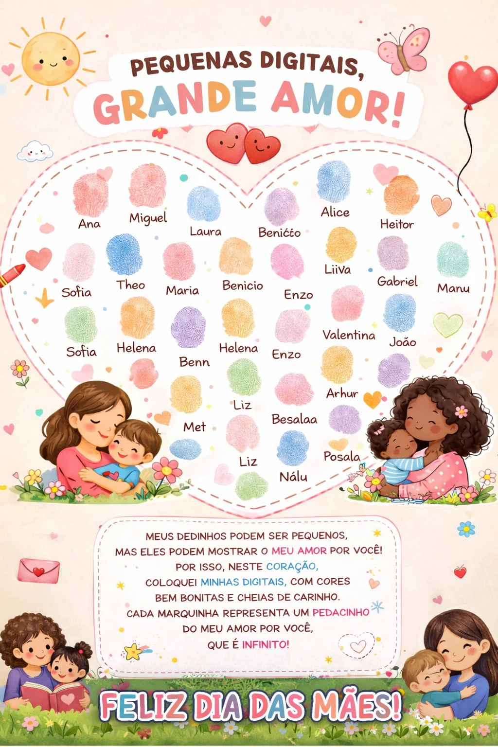 ✨ PEQUENAS DIGITAIS, GRANDE AMOR! ✨ — amostra 1: 👣 Atividade com dedinhos das crianças 💌 Perfeita para educação infantil…