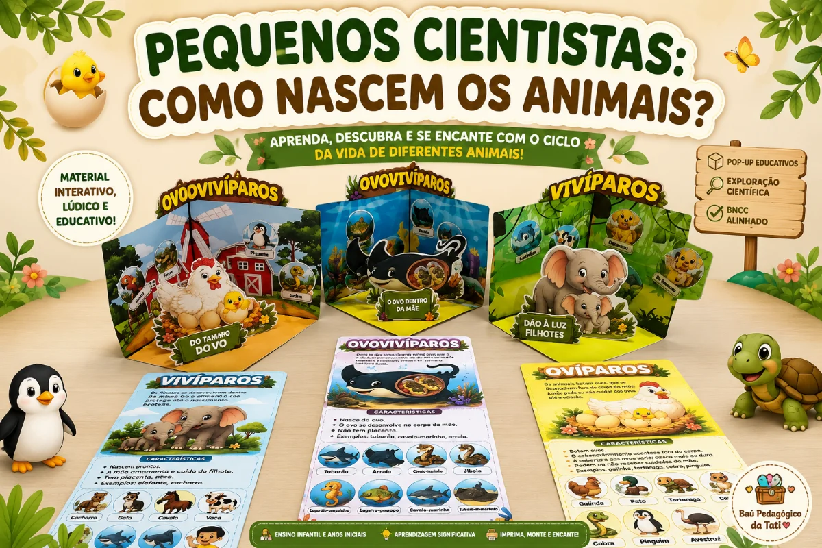 Pequenos Cientistas: Como Nascem os Animais? – 3 Maquetes — Ciências para Todas as séries: 3 maquetes interativas para…