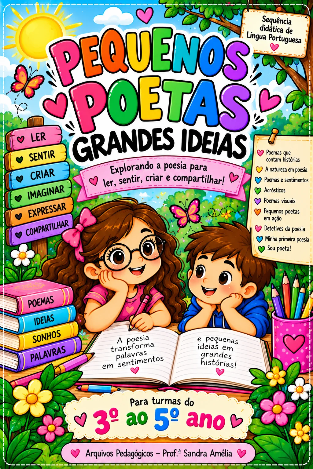 🌸📚✨ PEQUENOS POETAS, GRANDES IDEIAS! — amostra 1: 🌈 Uma sequência didática encantadora para despertar a criatividade, a…