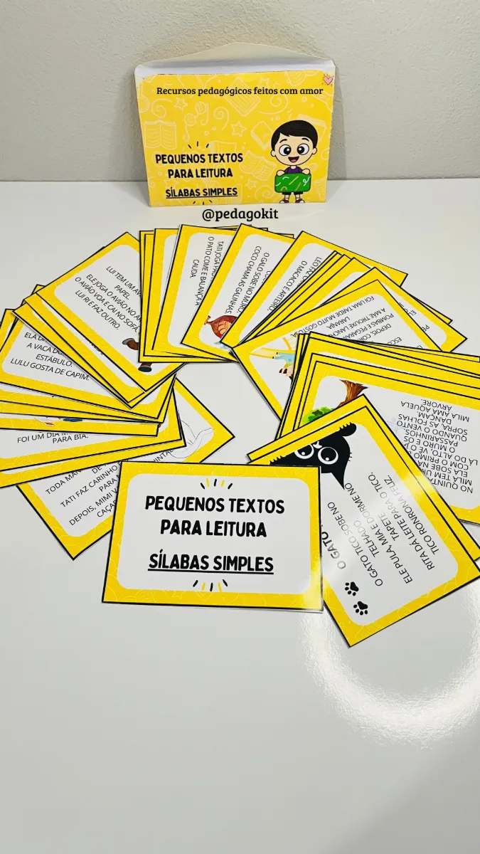 Pequenos textos para leitura - sílabas simples — amostra 2: Com textos curtos e construídos com sílabas simples, ele…
