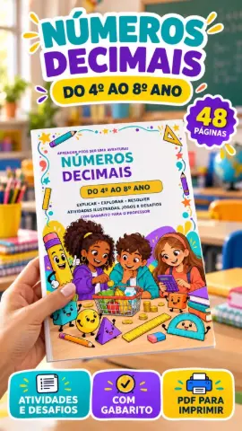 Percurso de Números Decimais do 4º ao 8º Ano — capa do material