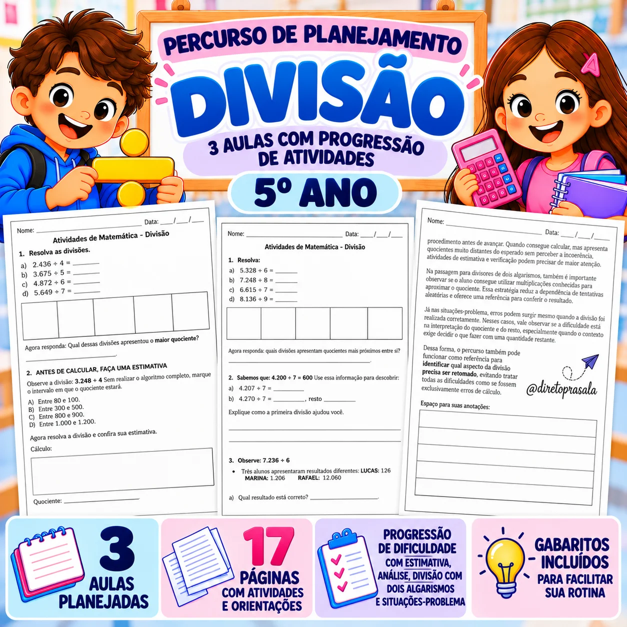 Percurso de Planejamento | Divisão | 5º Ano — Matemática para 5º ano: Percurso de 3 aulas para aprofundar a divisão, com…