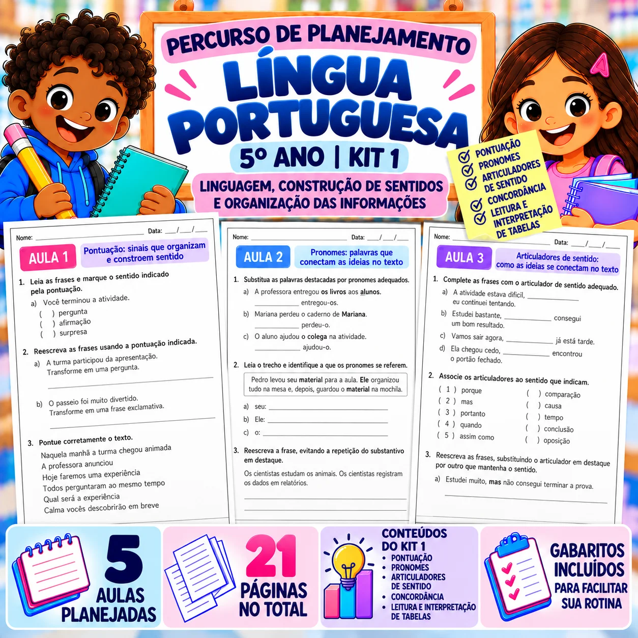 Percurso de Planejamento | Linguagem e Construção de Sentidos | 5º Ano — capa do material