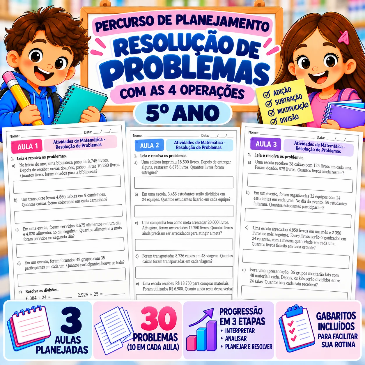 Percurso de Planejamento | Resolução de Problemas | 5º ano — capa do material