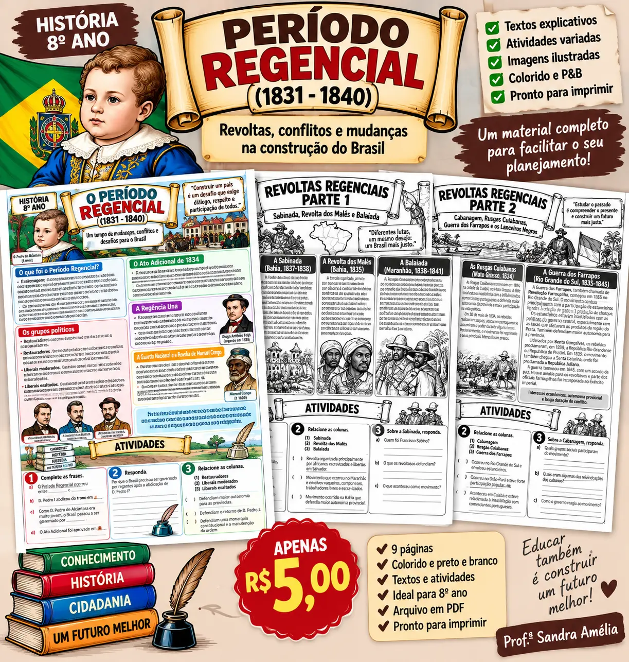 PerĂodo Regencial â Atividades para Imprimir â capa do material
