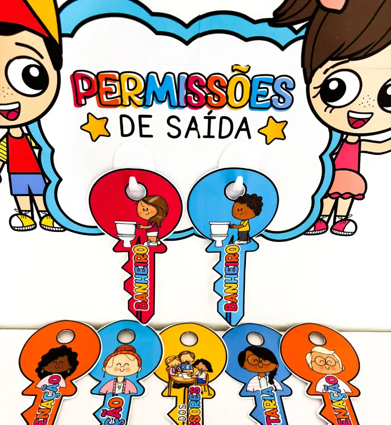 Permissões de Saída: Painel em PDF para Organizar a Sala — amostra 1: Permissões de saída para uma rotina mais organizada