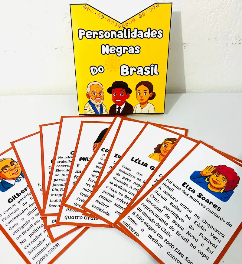 Personalidades Negras do Brasil: Caixinha e 20 Fichas em PDF — capa do material