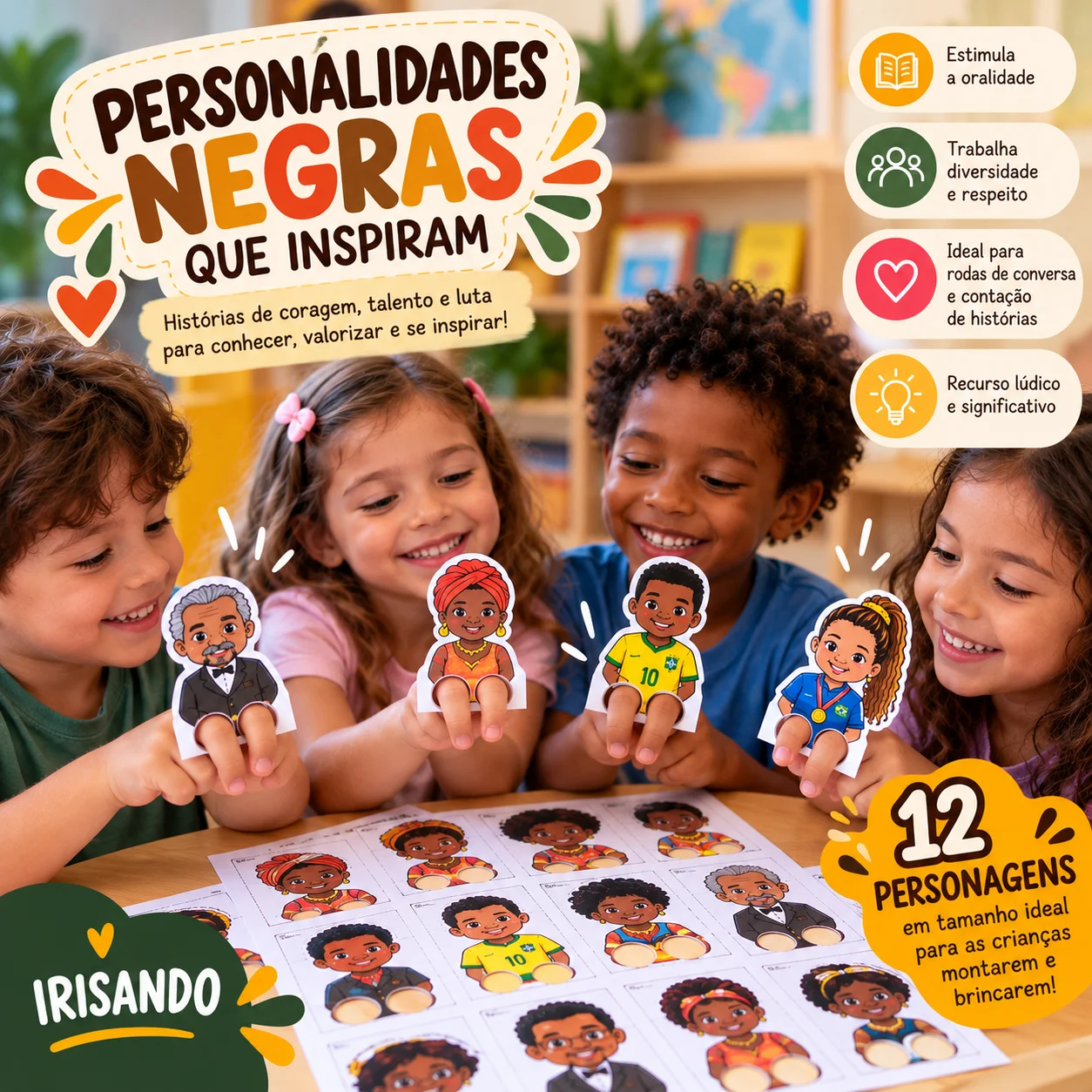 Personalidades negras que inspiram – Kit de dedoches — capa do material