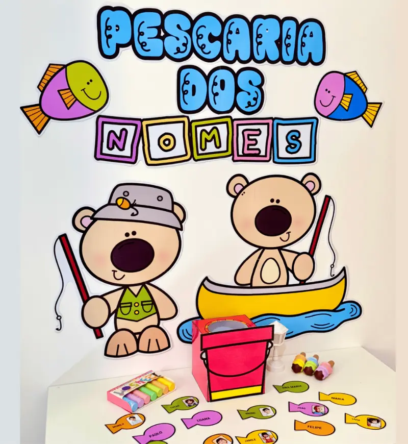 Pescaria dos Nomes: kit em PDF para Educação Infantil — amostra 2: O que vem no material