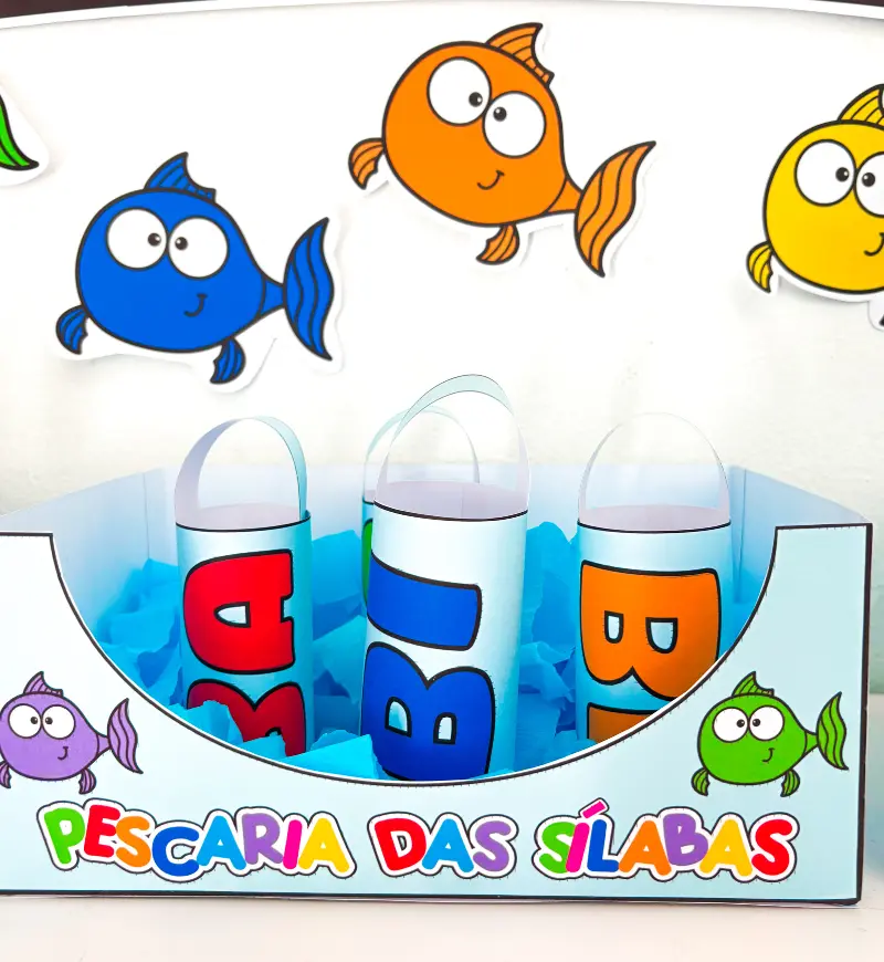 Pescaria pedagógica: letras, sílabas e números até 20 — amostra 2: O que acompanha o material