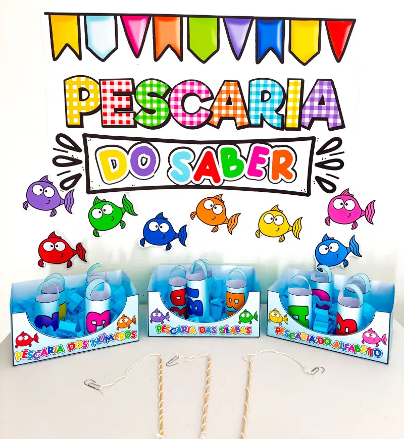 Pescaria pedagógica: letras, sílabas e números até 20 — capa do material