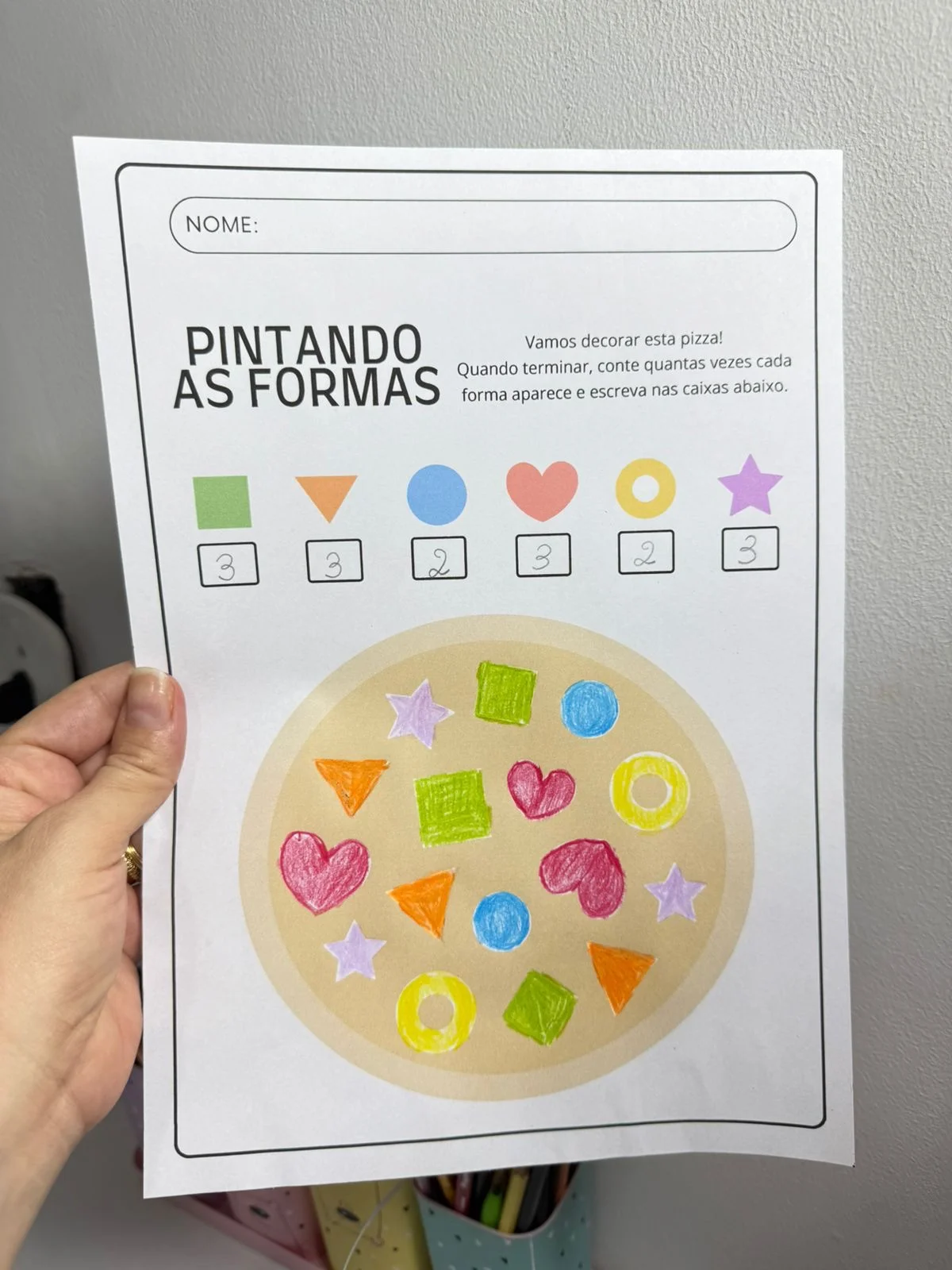 Pintando formas — amostra 1: Arquivo gratuito pintando formas Um presente para você