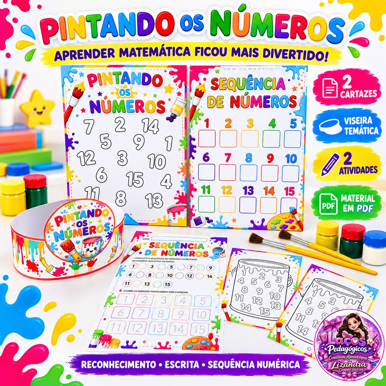 Pintando os Números: Atividades de Matemática 1 a 15 — capa do material
