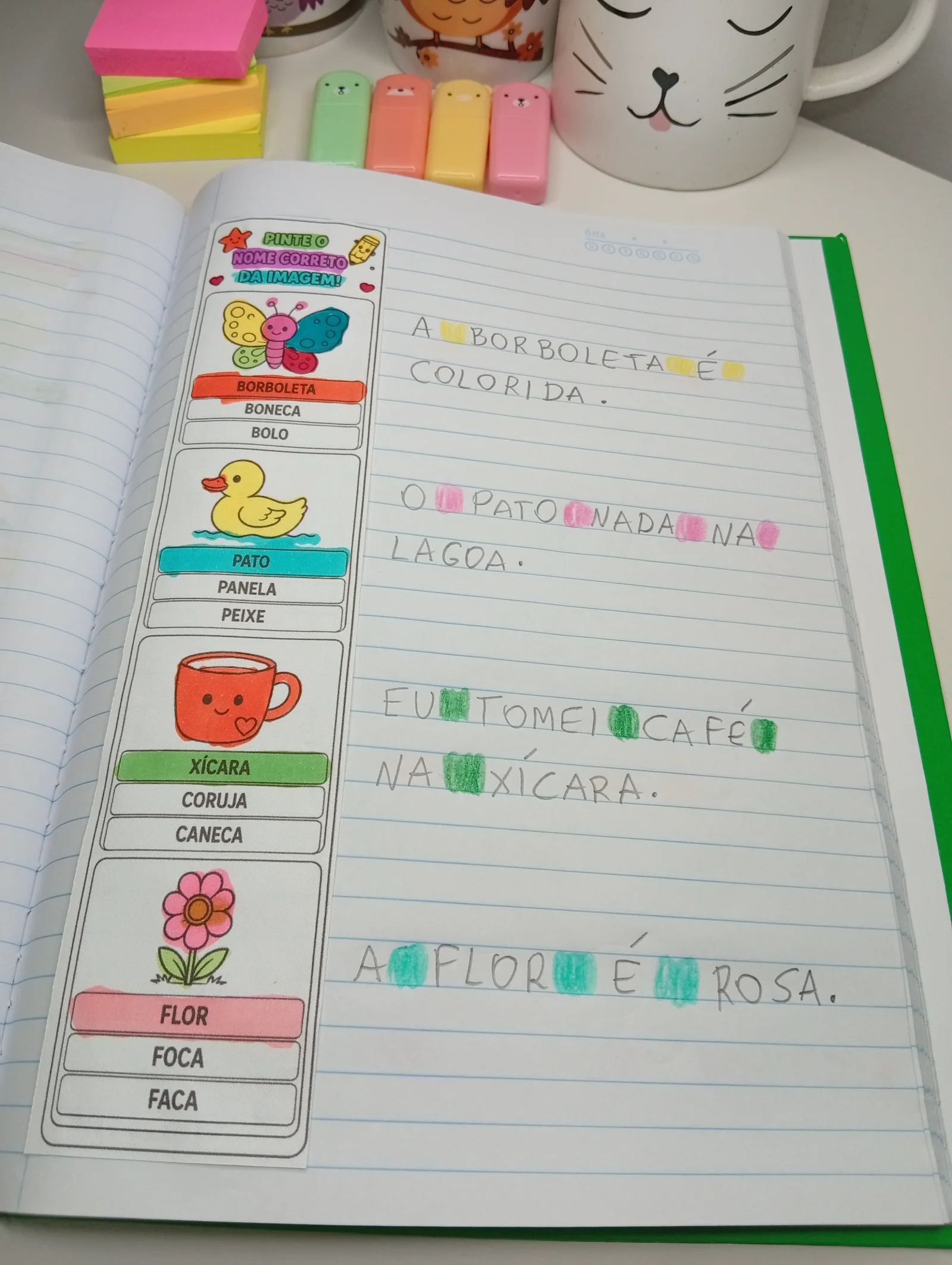 Pinte o Nome Correto da Imagem – Atividade de Alfabetização — amostra 5: Atividade de alfabetização para identificar e…