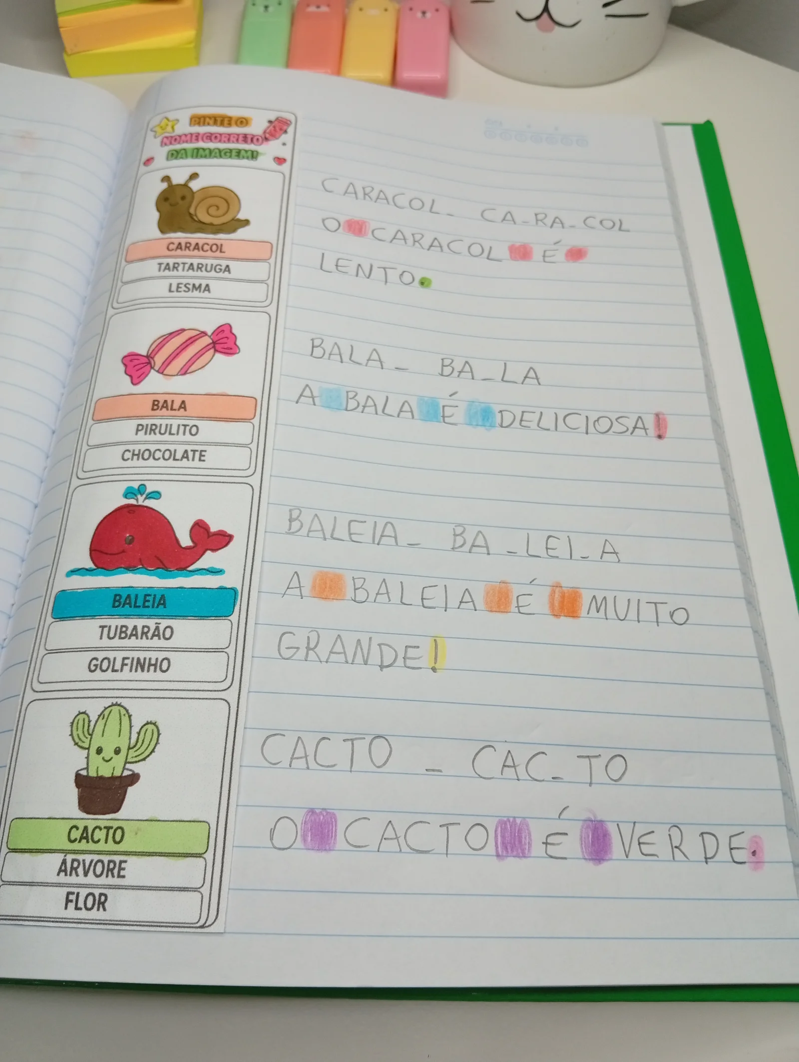 Pinte o Nome Correto da Imagem – Atividade de Alfabetização — amostra 6: Atividade de alfabetização para identificar e…