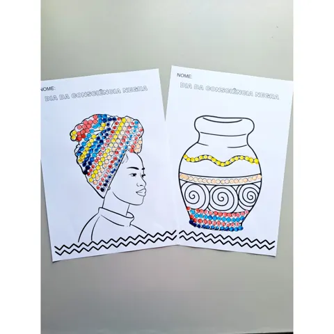 Pintura africana com cotonete consciência negra — capa do material
