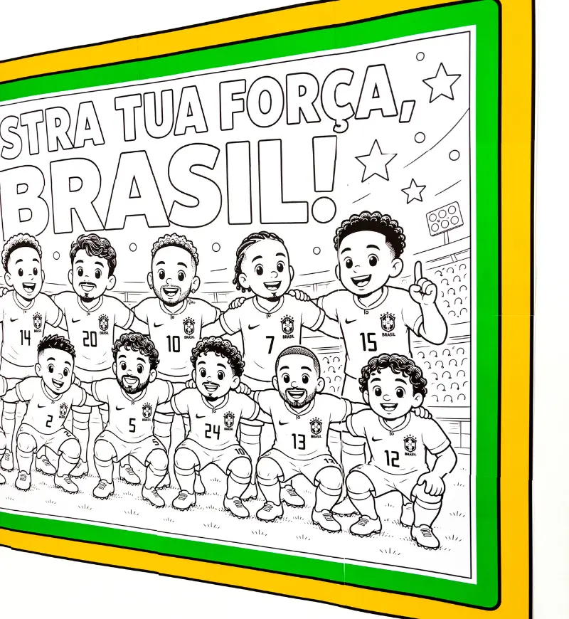 Pintura Coletiva da Copa do Mundo: Cartaz em PDF — amostra 2: O que vem no material